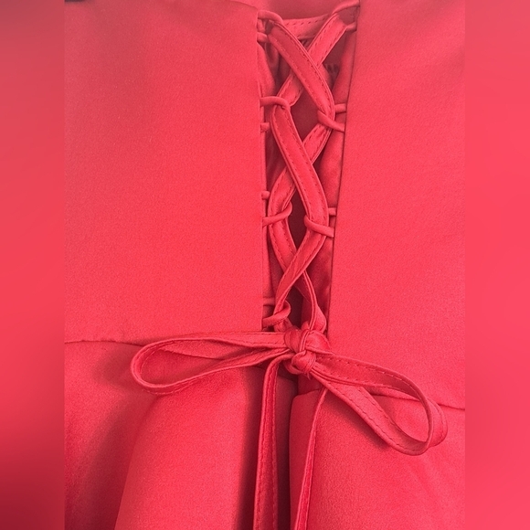 Landy Bridal Wine Strapless Satin Dress Sorority Winter Formal Size Small - Picture 9 of 16